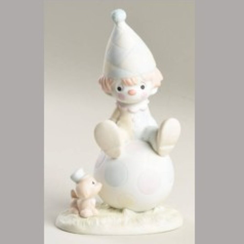 Vintage Precious Moments Lord Keep Me on the Ball Figurine Puppy 7” Collectible